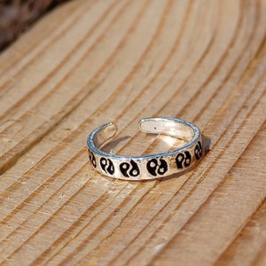 Sterling Silver Adjustable Yin Yang Toe Ring