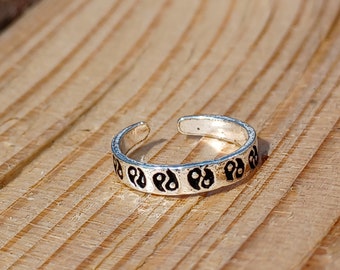 Sterling Silver Adjustable Yin Yang Toe Ring