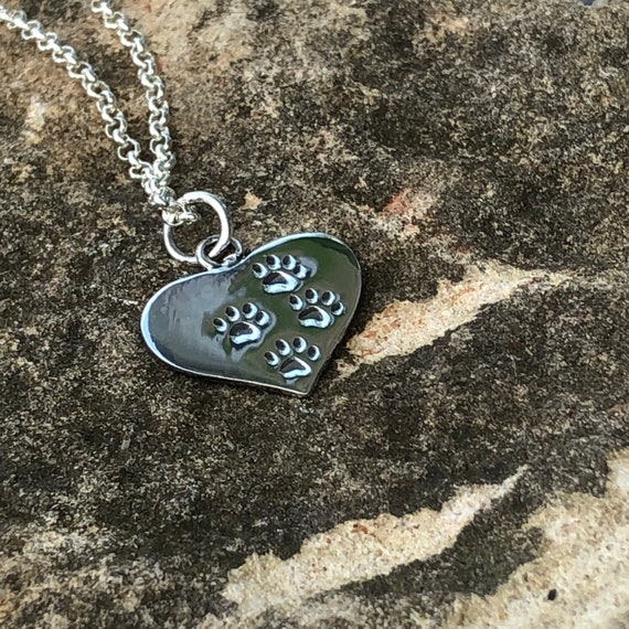 Sterling Silver Paw Print Necklace By Martha Jackson Sterling Silver |  notonthehighstreet.com