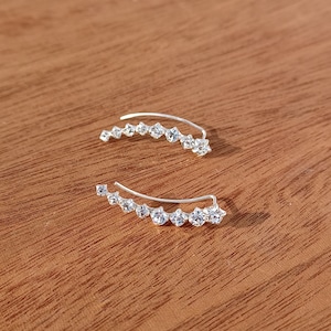 Sterling Silver Sparkling Ear Climbers image 3