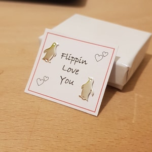 Personalised Sterling Silver Penguin Stud Earrings
