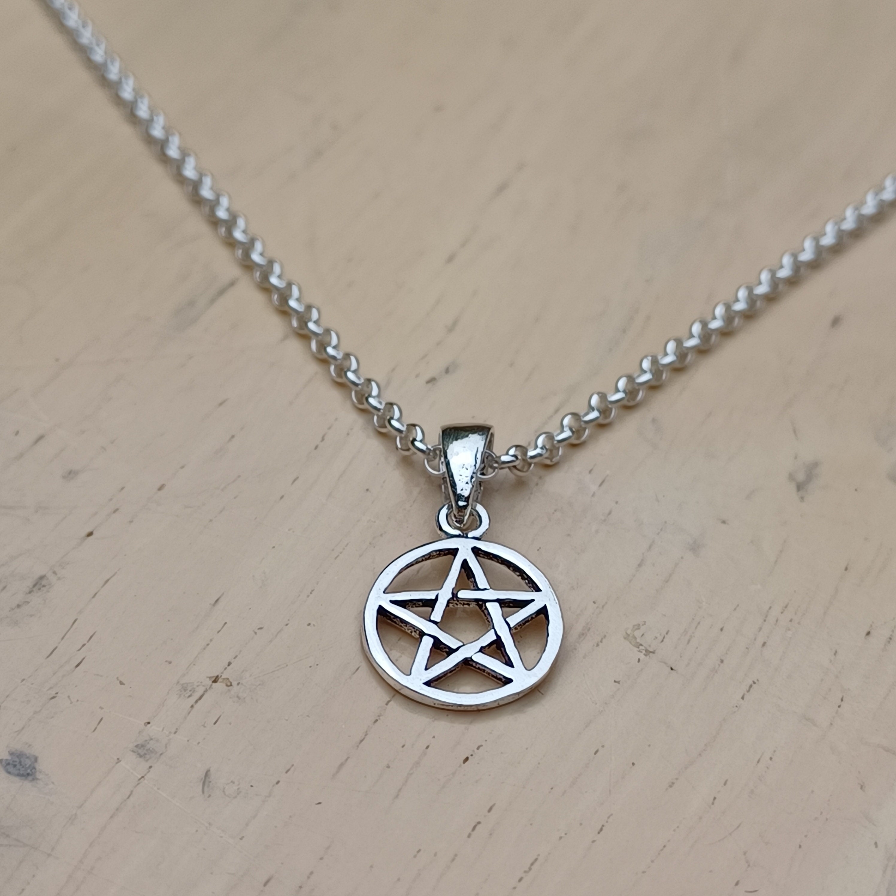 Sterling Silver 1st Degree Pentacle Pentagram Pendant Wicca