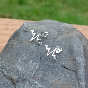 Sterling Silver Heart Beat Stud Earrings