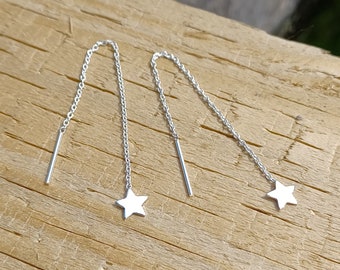 Sterling Silver Star Ear Threaders