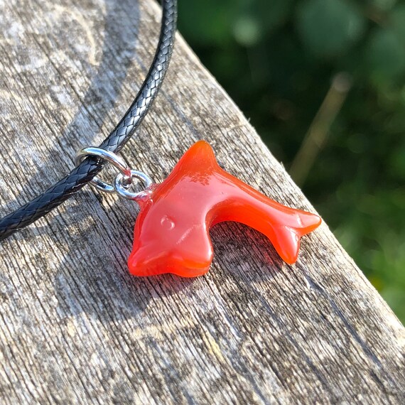 Carved Carnelian Dolphin Necklace - Etsy