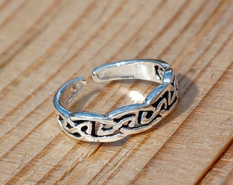Sterling Silver Adjustable Celtic Weave Toe Ring