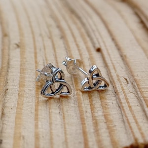 Sterling Silver Celtic Triangle Stud Earrings