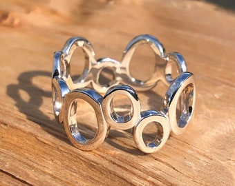 Sterling Silver Groovy Circles Ring