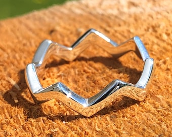 Sterling Silver Zig Zag Ring