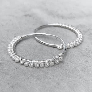 Créoles en argent sterling et perles