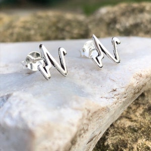 Sterling Silver Pulse Stud Earrings