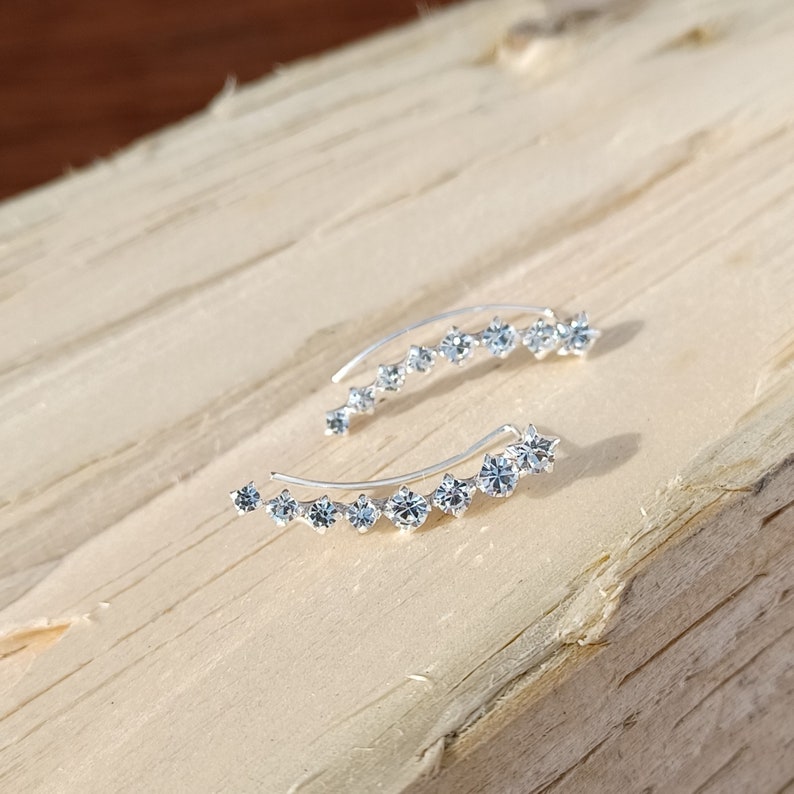 Sterling Silver Sparkling Ear Climbers image 4