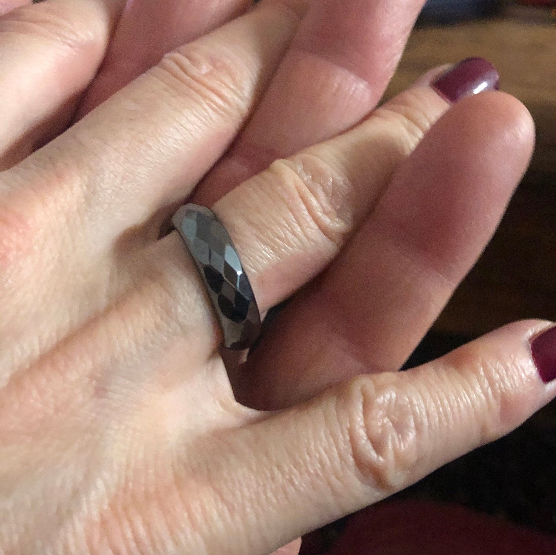 Faceted Hematite Ring - Etsy Faceted Hematite Ring - Etsy