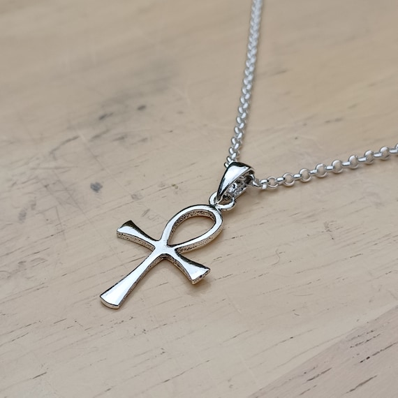 Silver ankh chain deals