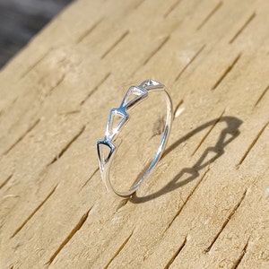 Sterling Silber Dreieck Pfeil Ring