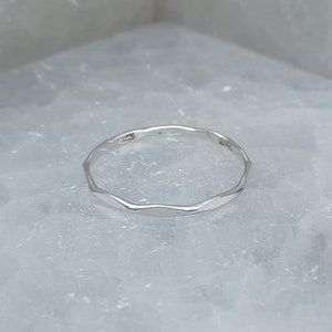 Sterling Silver Delicate Faceted Stacker Ring image 3