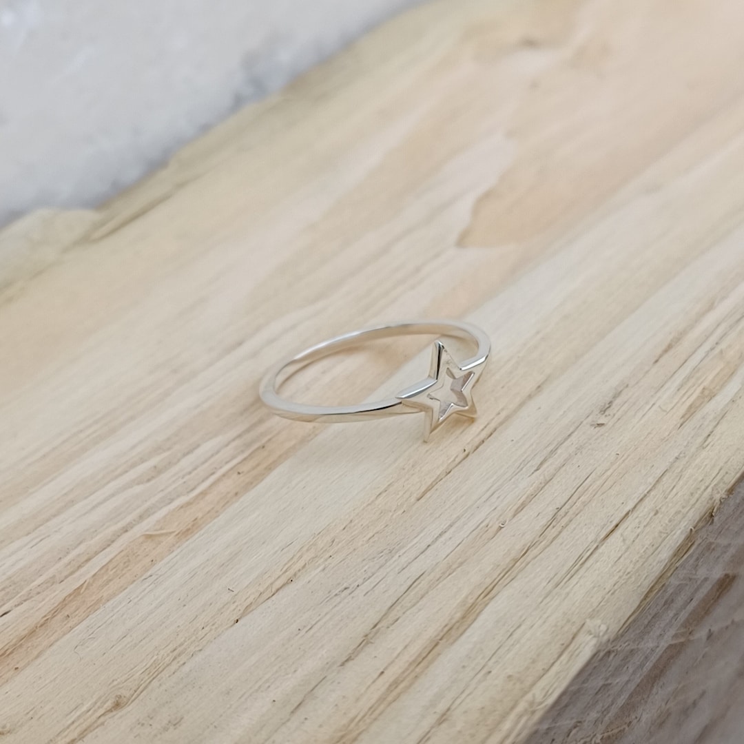 Sterling Silver Five Point Star Ring - Etsy