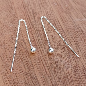 Sterling Silver Little Ball Threader Earrings