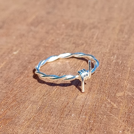 Sterling Silver Barbed Wire Ring - Etsy