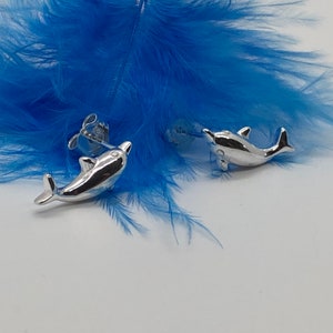 Sterling Silver Dolphin Stud Earrings