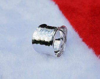 Sterling Silver Hammered Finish Wrap Ring
