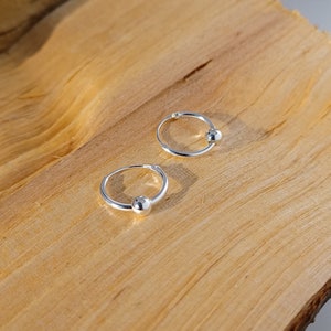 Sterling Silver Ball Sleeper Earrings 1.2cm Diameter
