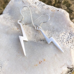 Sterling Silver Lightening Bolt Earrings
