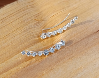 Sterling Silver Sparkling Ear Climbers