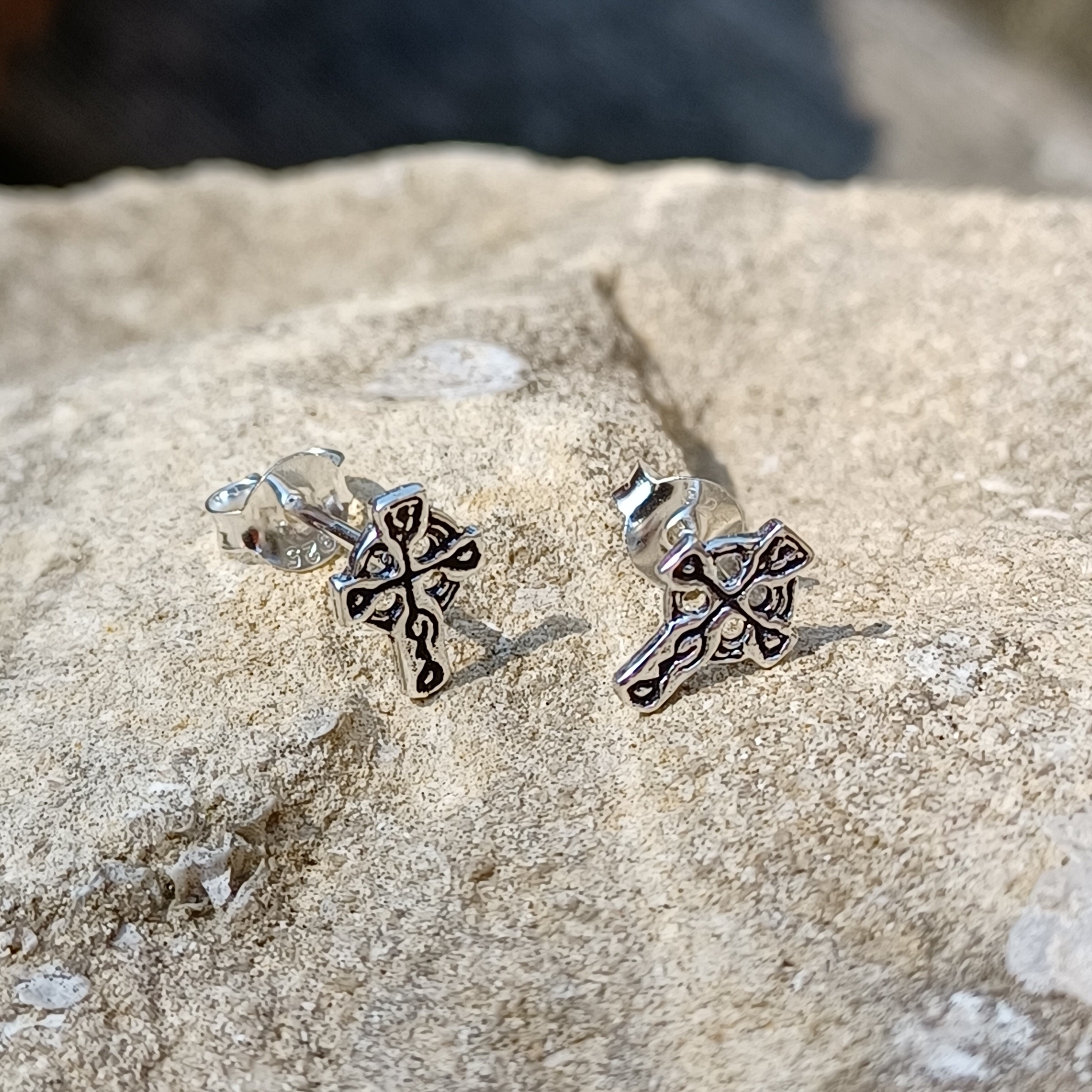 Orecchini A Croce Celtica In Argento 925 Simbolo Gioiello