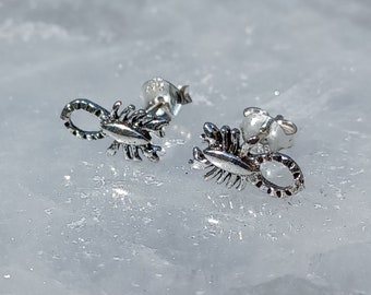 Sterling Silver Scorpion Stud Earrings