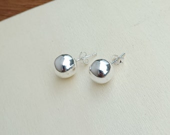 Sterling Silver 10mm Ball Stud Earrings