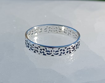 Bague en dentelle en filigrane en argent sterling