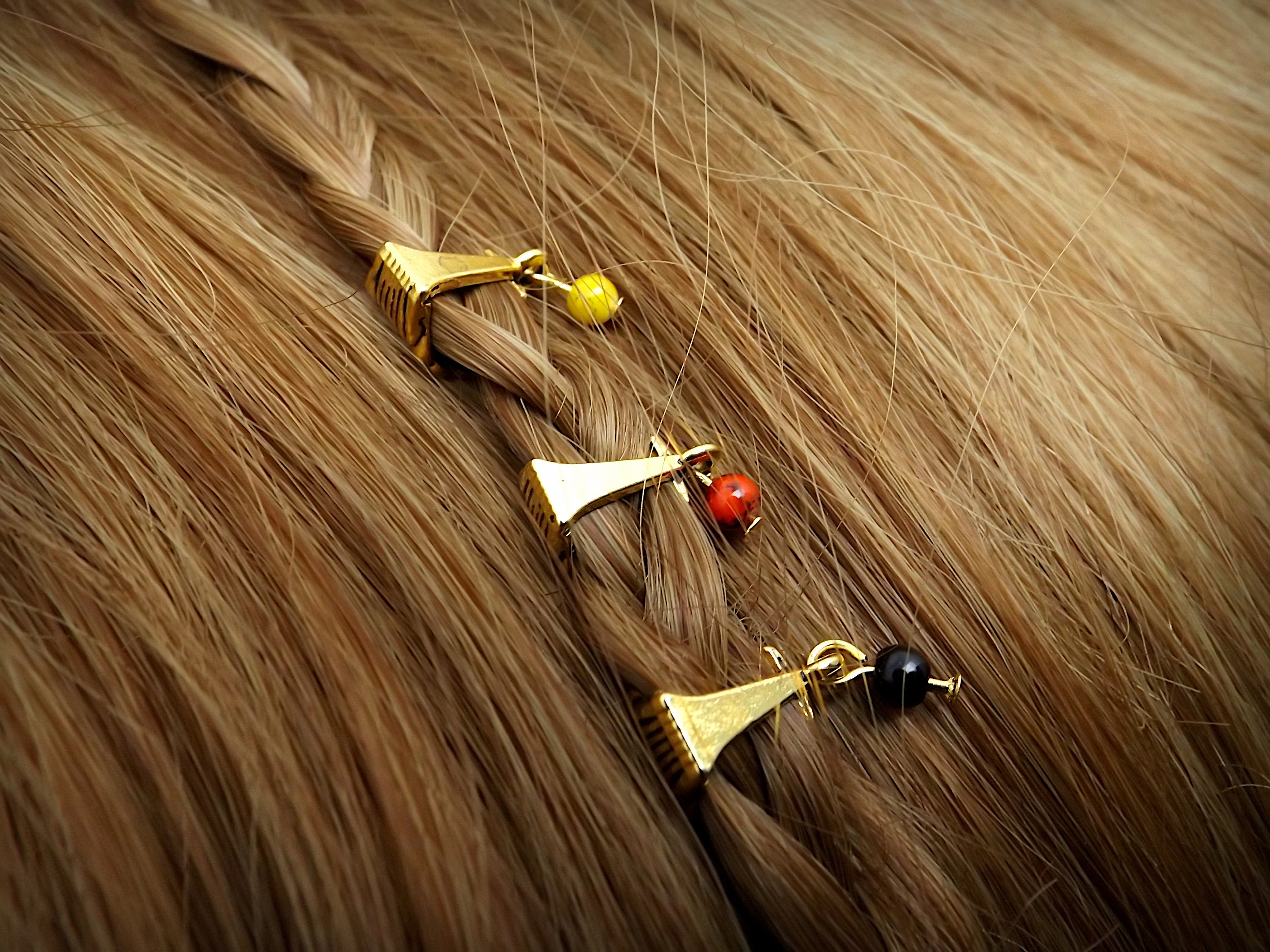 Perline per capelli di soldato vichingo - 3 pezzi in acciaio inossidabile