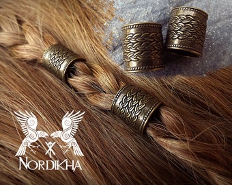 Viking 2 Grosses perles à cheveux viking couleur bronze - Etsy Canada