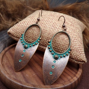 Ensemble Bijoux Bohème Turquoise - Collier, Bracelet Cuir, Boucles D'Oreilles - Style Western Vintage