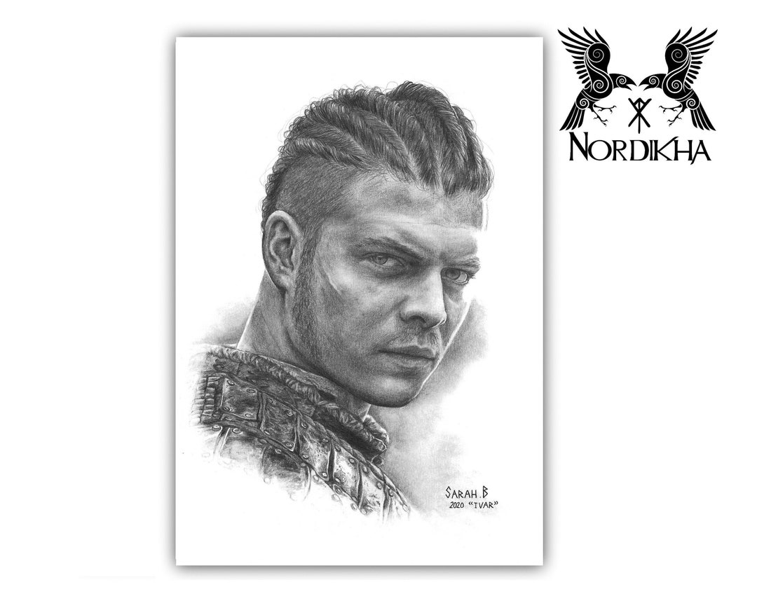 Ivar Portrait Vikings Drawing of Ivar the Boneless A4 