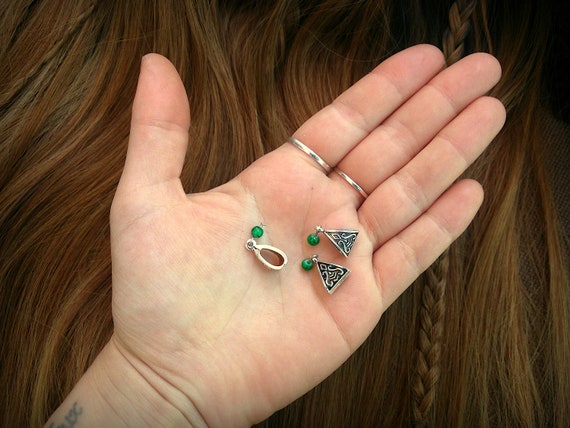 3 Celtic Viking Hair Beads, Viking Bead, Nordic Dread Bead, Charms LARP, GN  Hair Jewelry, Braid Beads, Beard 