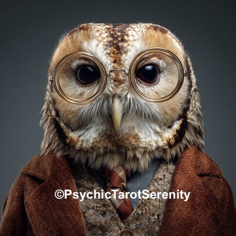 Wise Owl Spirit Companion: Individuality, Acceptance, Resilience (PDF Information Sheet image 1