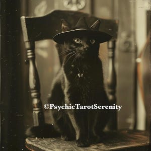 Black Cat Witches Familiar. Spirit Companion. Conjuring. Distance Binding.
