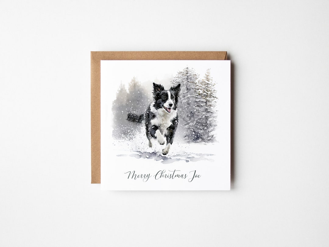 Personalised Border Collie Christmas Card / Dog Christmas Card / Farm ...