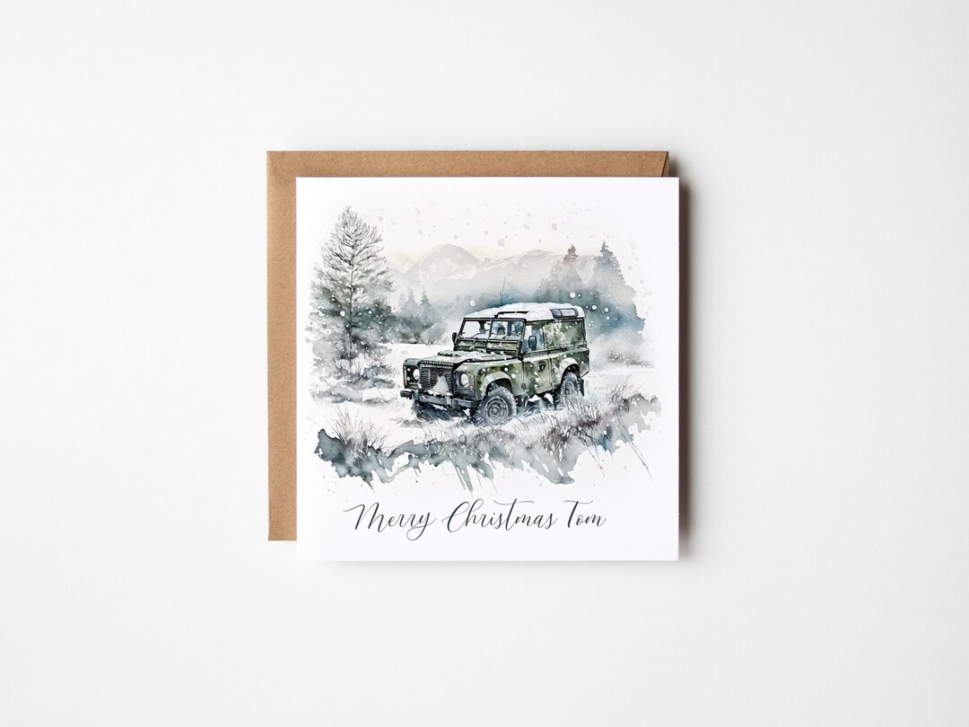 Personalised 4 X 4 Land Rover Christmas Card Personalised Etsy UK