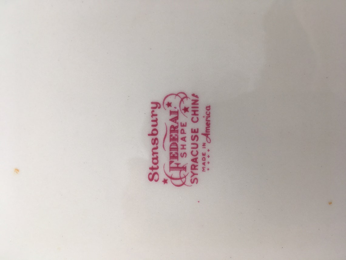 SYRACUSE CHINA Federal Shape, Stansbury Pattern Etsy