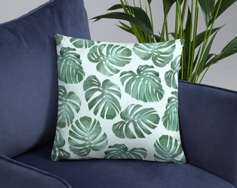 モンステラリーフ柄ベーシック枕