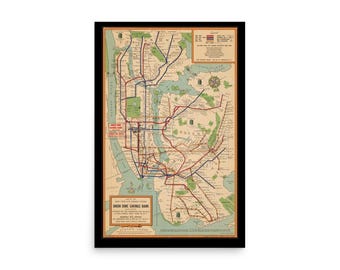 ニューヨーク地下鉄路線図 1954年 ヴィンテージ レトロ ポスター
