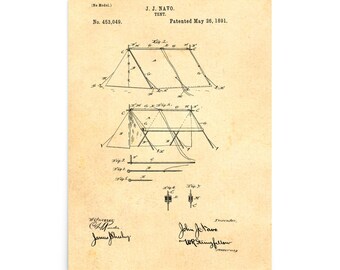 Vintage Tent Retro Patent Poster