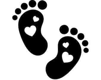 10 Huella de bebé, Pies de bebé SVG, PNG, Pdf, jpg descarga digital