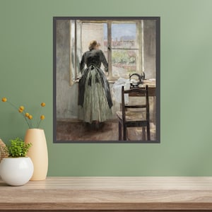 Vintage Window Scene Wall Art - Rustic Elegance for Timeless Interiors