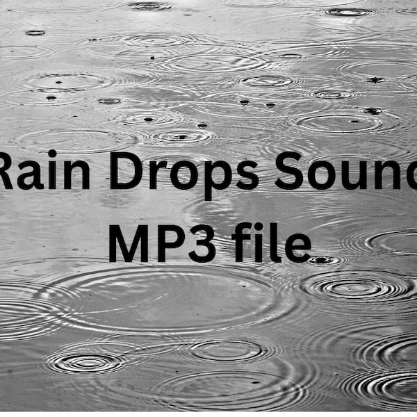 MP3 file, Rain Drops sound, 40 minutes long, Digital Download, Great for making long Videos about Relaxing, Sleeping etc for YT or Tiktok