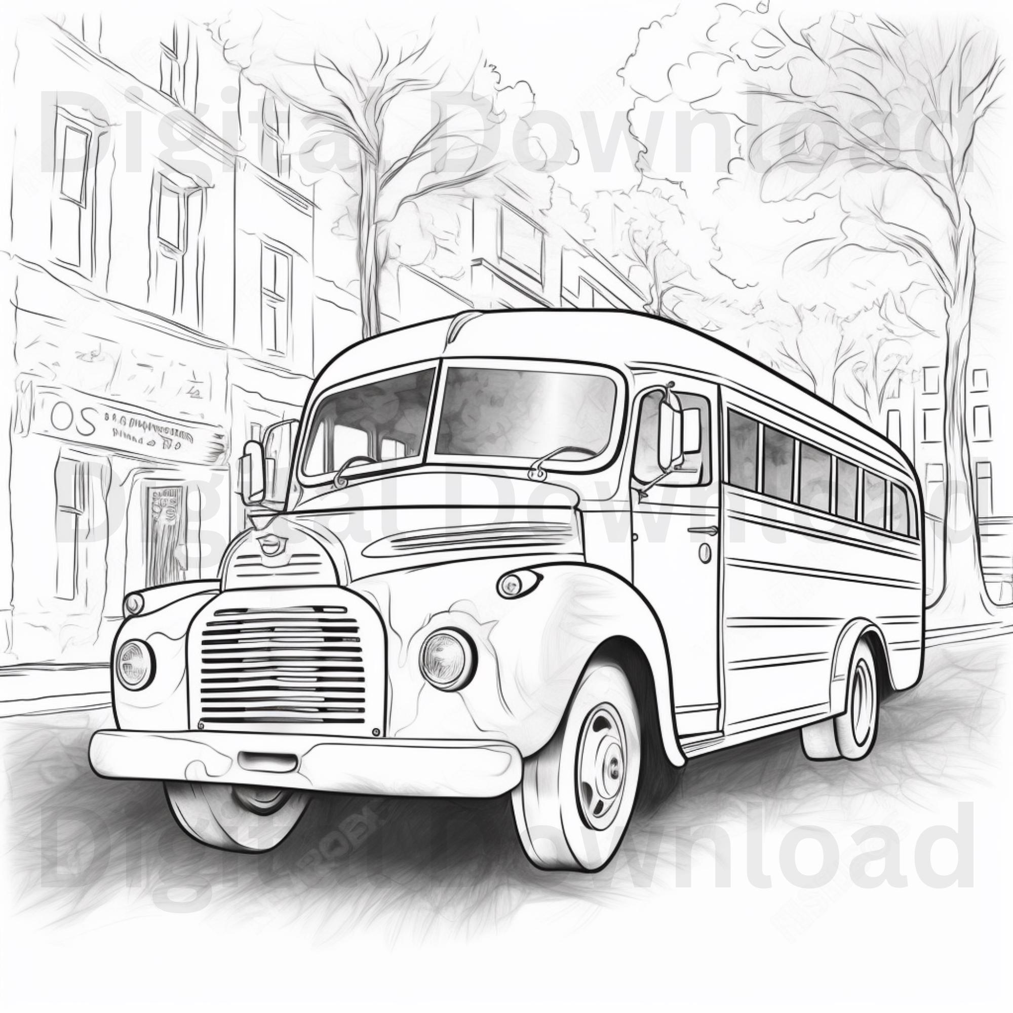 60+ School Bus Coloring Pages for Kids & Adults | Fun Transportation ...