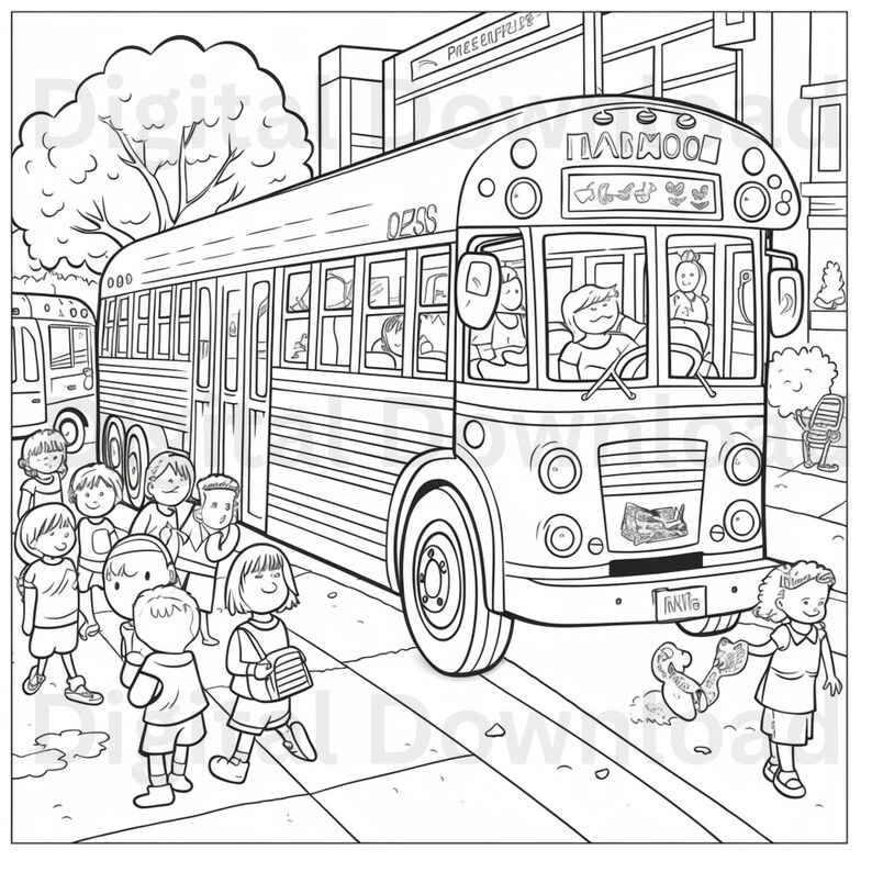 60+ School Bus Coloring Pages for Kids & Adults | Fun Transportation ...